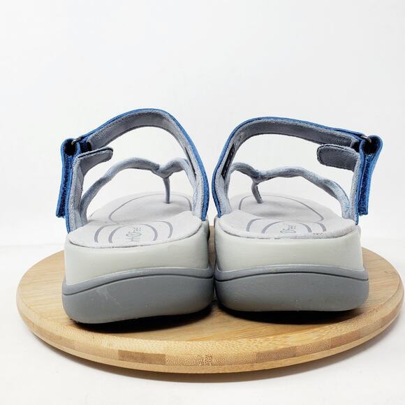 Orthofeet Gaya Sandals Women 8 D WIDE Blue Snake Straps Thong Flip Flop Comfort - Picture 6 of 11